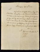 Kent - William Vane MP (1680-1734) manuscript letter canvassing support for the parliamentary