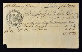 Early Printed Bill Of 18th Century - 