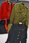 3x Military Uniforms to include red Coldstream Guards tunic and Officers 4 pocket Royal Artillery