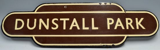 GWR Dunstall Park Enamel Station Sign measures 93cm in length