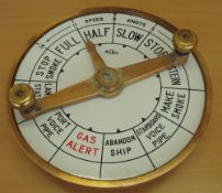 Ships Large Brass Circular Ship Engine Telegraph 'The McNab' measures 43cm dia'(Please Note: not