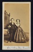 General Tom Thumb & Wife. Circa 1860s. Fine Carte de Visite photograph - Size 2¼