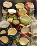 Collection of miniature Toby jugs 12x together with 4x pieces of crested ware - Small Box