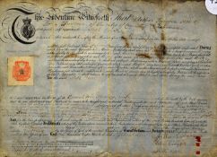 Coventry - 1887 Apprenticeship Indenture - Arthur Twigger Master Blacksmith in Coventry - who made