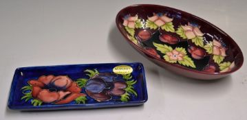 Moorcroft Pottery Pen Tray rectangular measures 20x9.5cm approx. together with 1995 Moorcroft