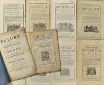 18th Century Acts of Parliament Selection 'Georgii II and III'- includes 1734 enabling His Majesty