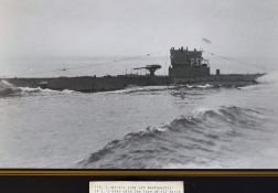 P514 Submarine Print - Sunk off Newfoundland in 1942, framed measures 42x35cm approx.