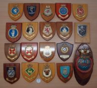 Selection of 19x Royal Navy Ship crests to include HMS Bruce, Angus, Devonshire, Glamorgan plus