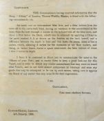 Smuggling; Customs House, London 4th January 1825 - Printed Notice - stating The Commissioners