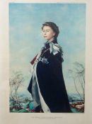 Pair of Royal Prints to include Queen Elizabeth II plus another depicting Queen Elizabeth II and