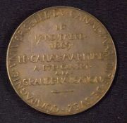 The Opening Of The Suez Canal Commemorative Medal. 1869 - Obverse; Seated female figures holds aloft