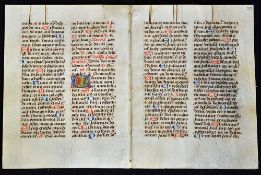 Breviary - A leaf from a Diurnal, Germany. Circa 1450, in Latin manuscript on vellum - Diurnals