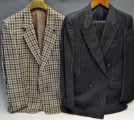 Louis Feraud Pin Stripe Men's Suit a black suit Made in Italy, cloth by Cerruit 1881, together