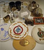 Assorted Naval Selection includes HMS Hercules plaque, HMS Hermes Tankard, WWII rock from the