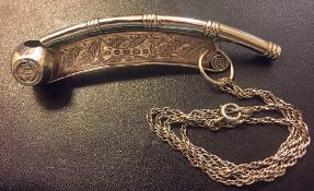 c.1860 Silver Bosun Whistle hallmarked with chain attached***ITEM WITHDRAWN***