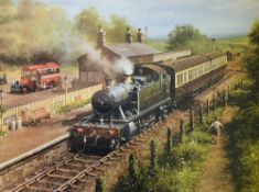 Railway - Great Western Colour Print framed measures 82x64cm, together with Arley at the turn of the