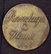 Ranelagh House And Pleasure Gardens, Scarce Early Copper Ticket - Chelsea 1745,uniface copper