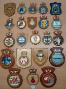 Selection of 22x Royal Navy Ship crests to include HMS Bristol, Glamorgan, Orion, Adamant plus