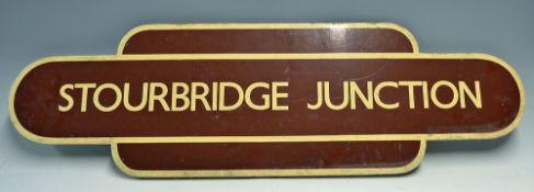 GWR Stourbridge Junction Wooden Station Sign measures 93cm approx. in length