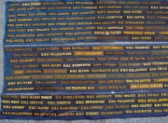 Large Selection of Cap Tallies all appear cut and stitched to cloth, with some Commonwealth