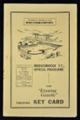 1952/1953 Middlesbrough v Wolverhampton Wanderers match programme dated 14 March 1953 (slight