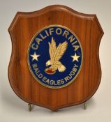 America Rugby Shield: embossed shield inscribed 