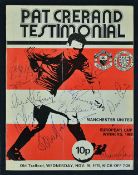 1975 Manchester United v United 1968 European Cup Winners, Pat Crerand Testimonial match programme