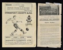 1950/1951 Stockport County v Hartlepools United 5 May 1951 match programme (David Herd debut