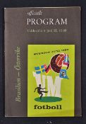 1958 World Cup Sweden - Brazil v Austria Football Programme dated 8th June appears with minor faults