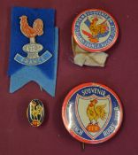 4x various New Zealand and France Rugby tour souvenir badges: 3x different pin badges including