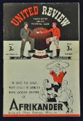 1946/1947 Manchester United v Derby County match programme dated 9 November 1946 at Maine Road.