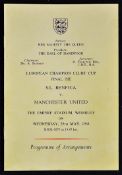 1968 European Cup Final Benfica v Manchester United at Wembley 29 May 1968 players programme of
