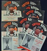Manchester United home youth football programmes to include 1952/1953 Barnsley, 1958/1959 Everton,