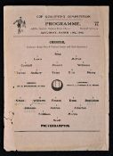 1944/1945 Chester v Wolverhampton Wanderers War Cup qualifying match programme at Sealand Road dated
