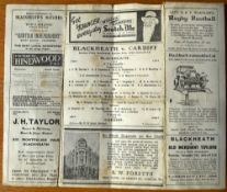 1936 Blackheath v Cardiff Rugby Programme: played on October 1936 the standard large fold over