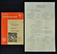 1956/1957 Pre-season friendly match programme Vfb Stuttgart v Arsenal match programme dated 4 August