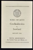 1961 Czechoslovakia v Scotland World Cup match in Bratislava dated 14 May 1961 David Herd player