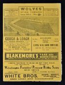 Pre-War 1933/1934 Wolverhampton Wanderers v Everton 31 March 1934 match programme also covers
