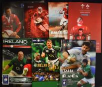 7x Ireland Six Nations rugby programmes from 2005 to 2017 mostly (A) to incl 2x v Italy (Croke Park)
