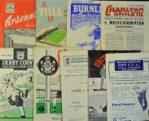 1949/1950 Wolverhampton Wanderers away football programmes at Arsenal, Aston Villa, Burnley,