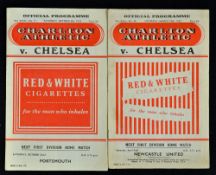 Charlton Athletic v Chelsea football programme 1954/5 Chelsea Championship Season and 1955/6 in good