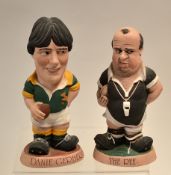Rugby Ceramic Figures: incl famed South African centre Danie Gerber in Springbok kit (G) and another