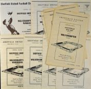 Sheffield United Reserve match programmes v Wolverhampton Wanderers Reserves from 1957 to 1969.