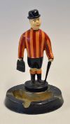 Bradford and Bingley Styled Figure with Ashtray base, red and orange striped shirt with black shorts