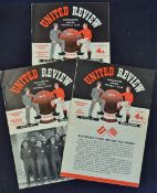 1956/1957 European Cup match programmes Manchester United v Borussia Dortmund, Atletico Bilbao and