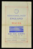 1942 England v Wales war international match programme at Molineux, Wolverhampton dated 24 October