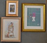 3x various rugby illustrations: to incl original cartoon titled 