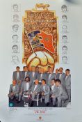 1968 European Cup Winners limited edition commemorative Manchester United poster dated 2008 plus a