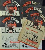 1947/1948 Manchester United home programmes to include Stoke City, Grimsby Town, Aston Villa,