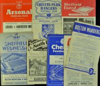 1953/1954 Manchester United away programme selection to include Arsenal, Bolton Wanderers,